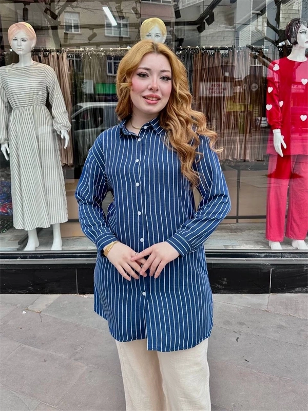 Çizgili tunik gömlek