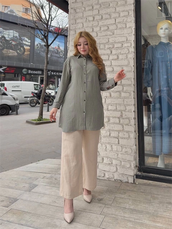Çizgili tunik gömlek
