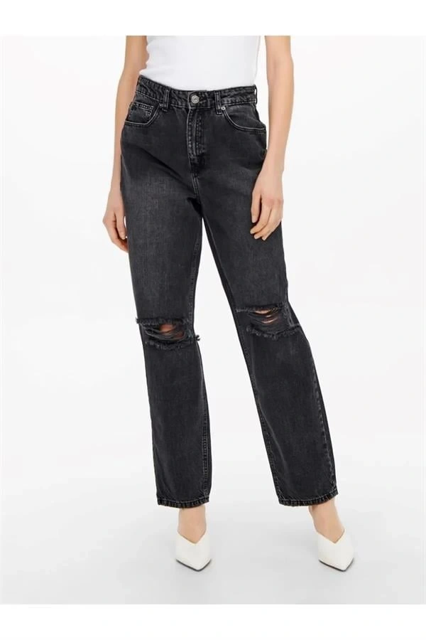 Diz Yırtmaçlı Straight Fit Jean