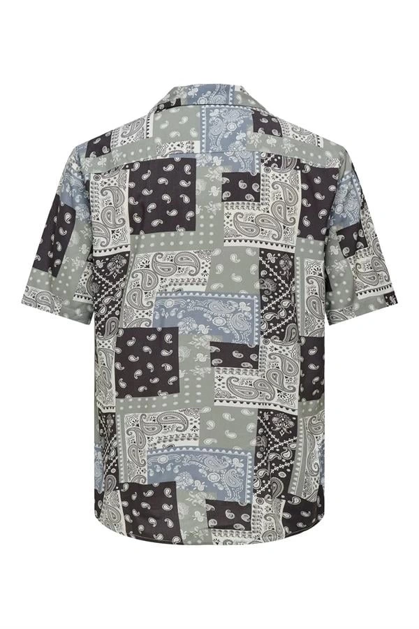 Erkek Kısa Kollu Desenli Erkek Gömlek