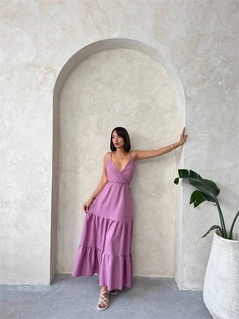 Fırfırlı katlı elbise s255049