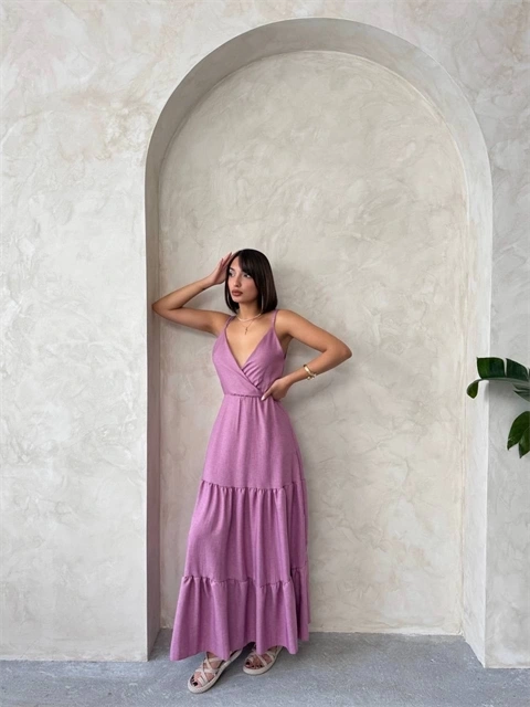 Fırfırlı katlı elbise s255049