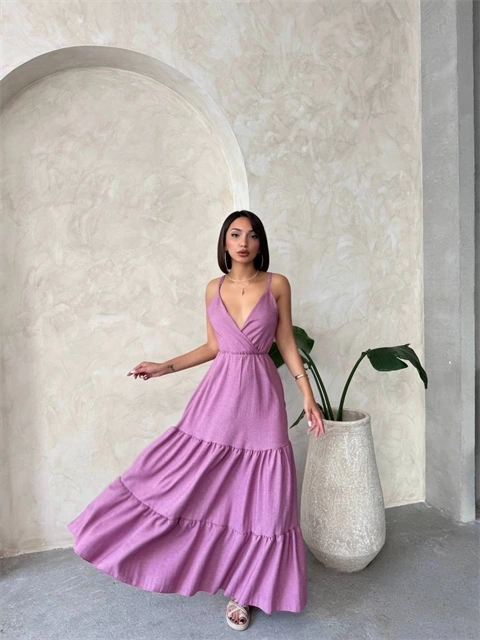 Fırfırlı katlı elbise s255049