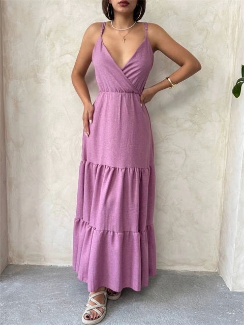 Fırfırlı katlı elbise s255049