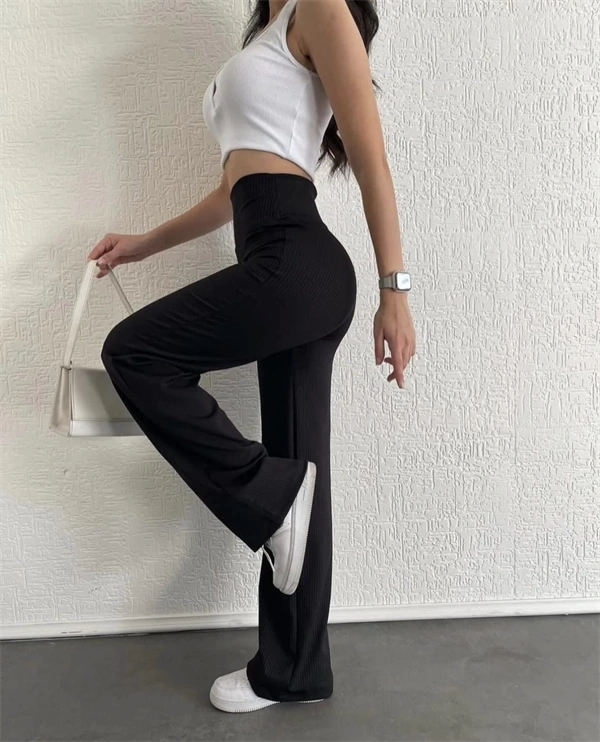 Fitilli Palazzo Pantolon Siyah