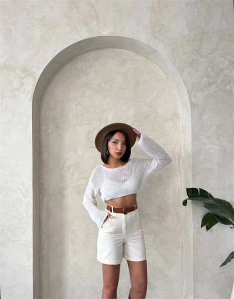 Gabardin kumaş şort