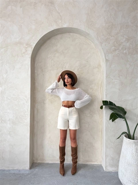 Gabardin kumaş şort