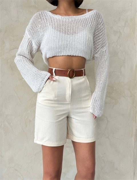 Gabardin kumaş şort