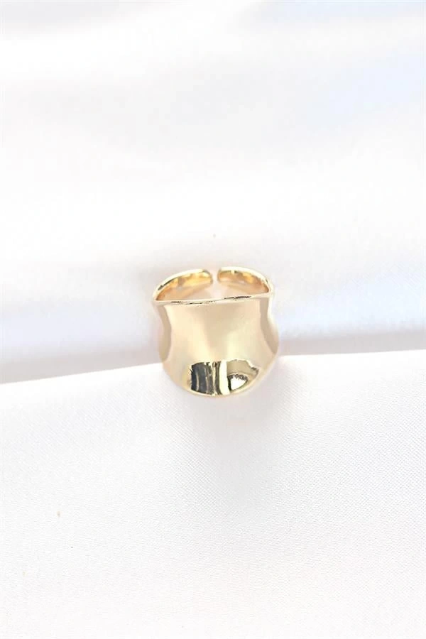 Gold Renk Ayarlanabilir Kavisli Ayna Yüzük