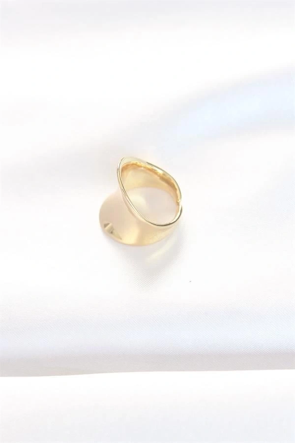 Gold Renk Ayarlanabilir Kavisli Ayna Yüzük