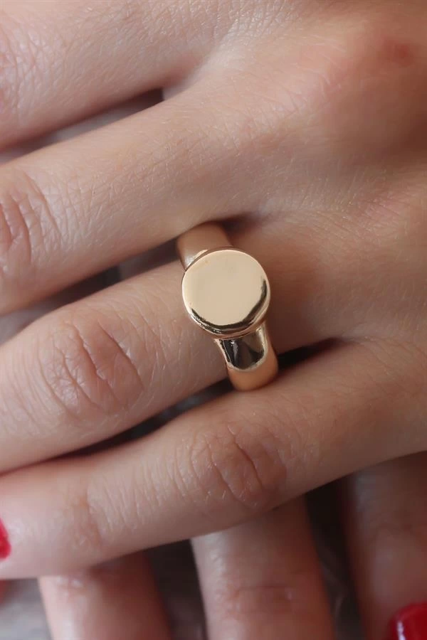 Gold Renk Daire Model Kadın Yüzük
