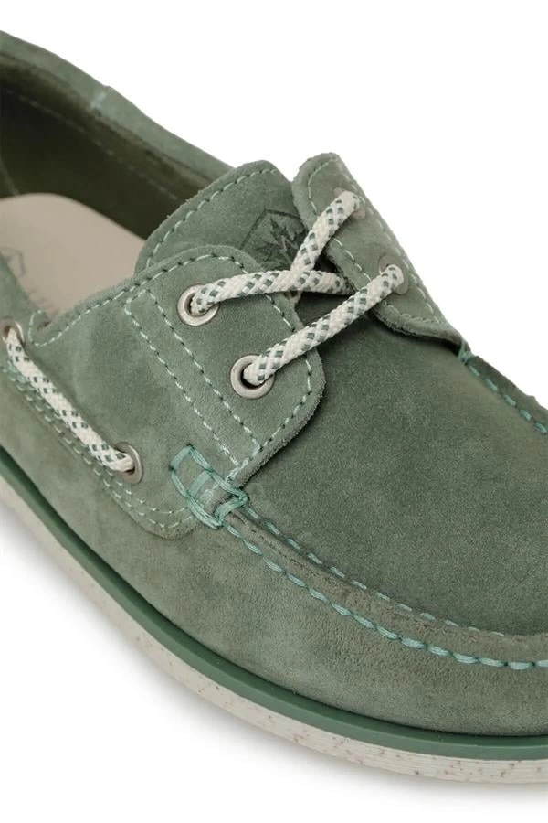 Hakiki Deri Günlük Kadın Ayakkabı Su Yeşili