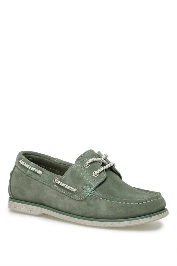 Hakiki Deri Günlük Kadın Ayakkabı Su Yeşili