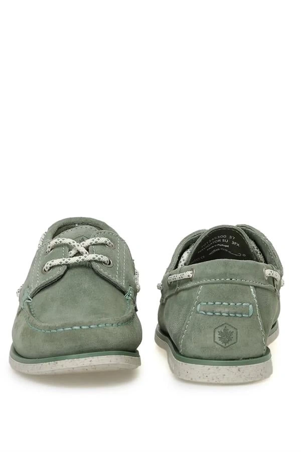 Hakiki Deri Günlük Kadın Ayakkabı Su Yeşili