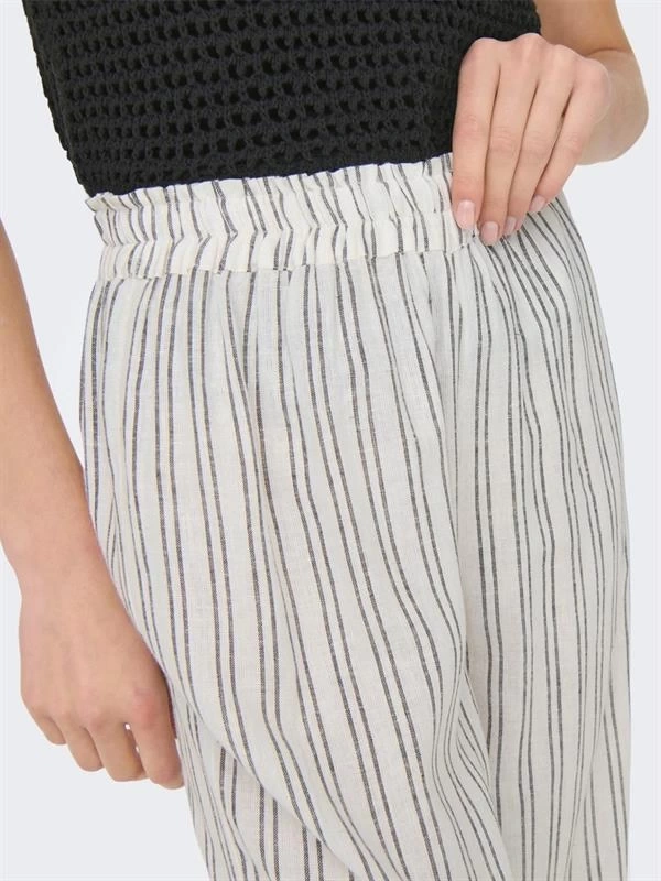 Ham Keten Yüksek Bel Pantolon