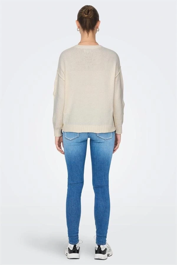 Harf Örgülü Örme Kazak