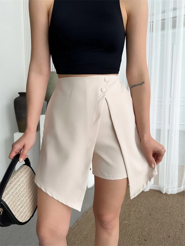 İki düğmeli şort etek S24046