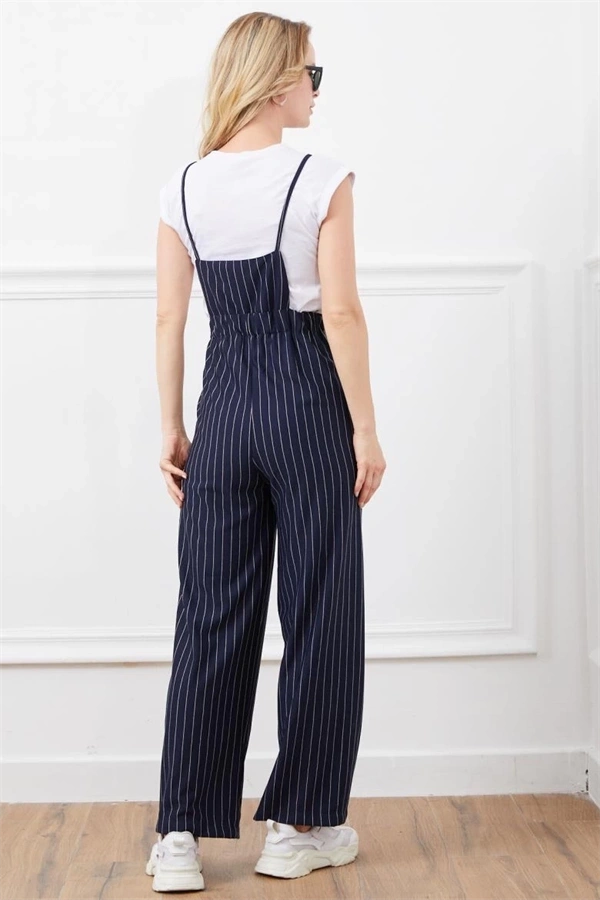 İp askılı beli lastikli tulum