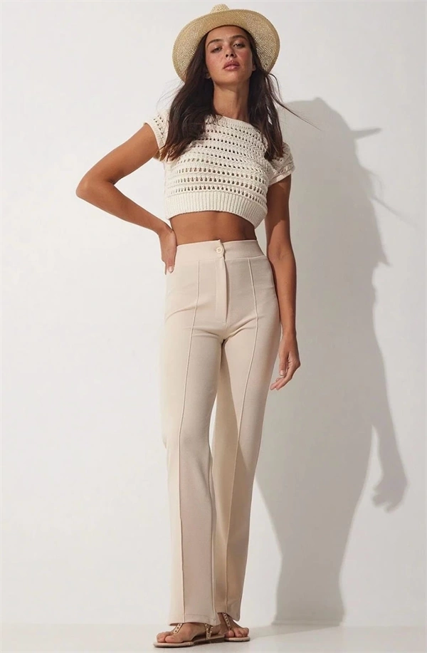 İthal Krep Kumaş Palazzo Pantolon