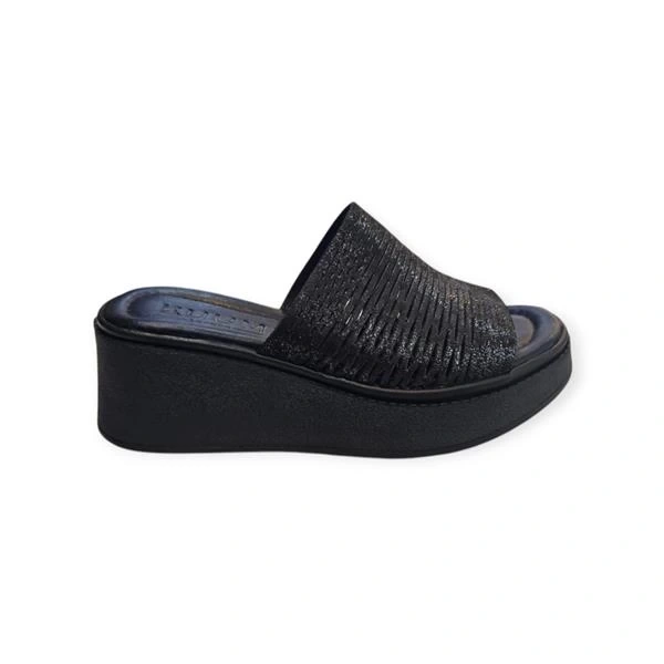 K1471130 Yüksek Taban Yaldızlı Kadın Terlik Siyah