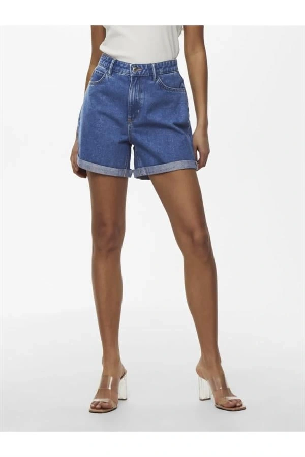 Kadın Onlvega Kot Şort Mom Shorts