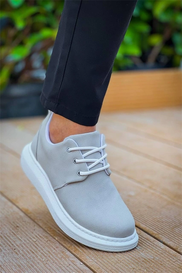 Kb-003 Kuback Gri Süet Bağcıklı  Günlük Erkek  Ayakkabı