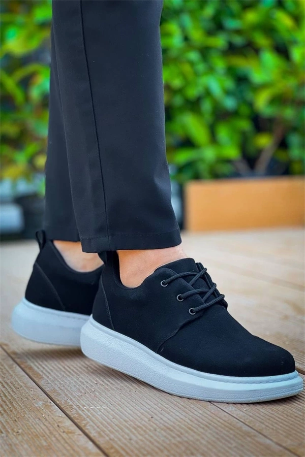 Kb-003 Kuback Siyah Süet Bağcıklı  Günlük Erkek  Ayakkabı