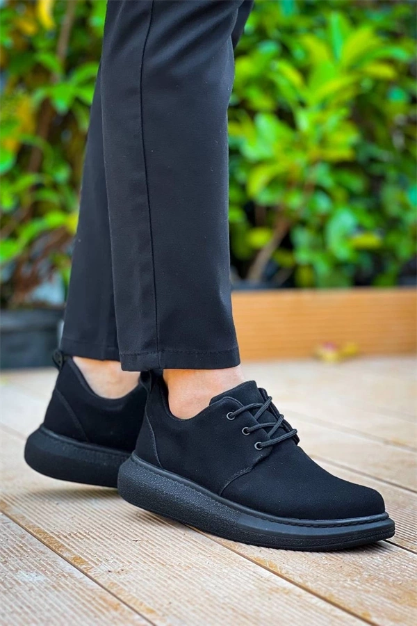 Kb-003 Kuback Siyah Süet Siyah Taban Bağcıklı  Günlük Erkek  Ayakkabı