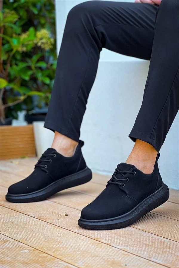 Kb-003 Kuback Siyah Süet Siyah Taban Bağcıklı  Günlük Erkek  Ayakkabı