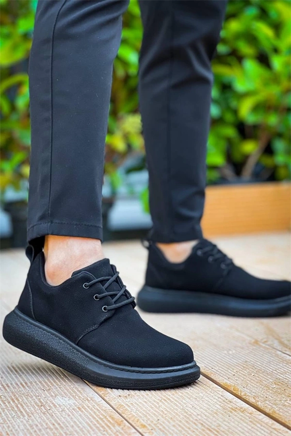 Kb-003 Kuback Siyah Süet Siyah Taban Bağcıklı  Günlük Erkek  Ayakkabı