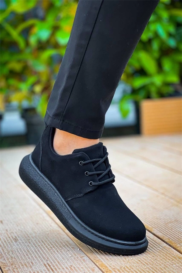 Kb-003 Kuback Siyah Süet Siyah Taban Bağcıklı  Günlük Erkek  Ayakkabı