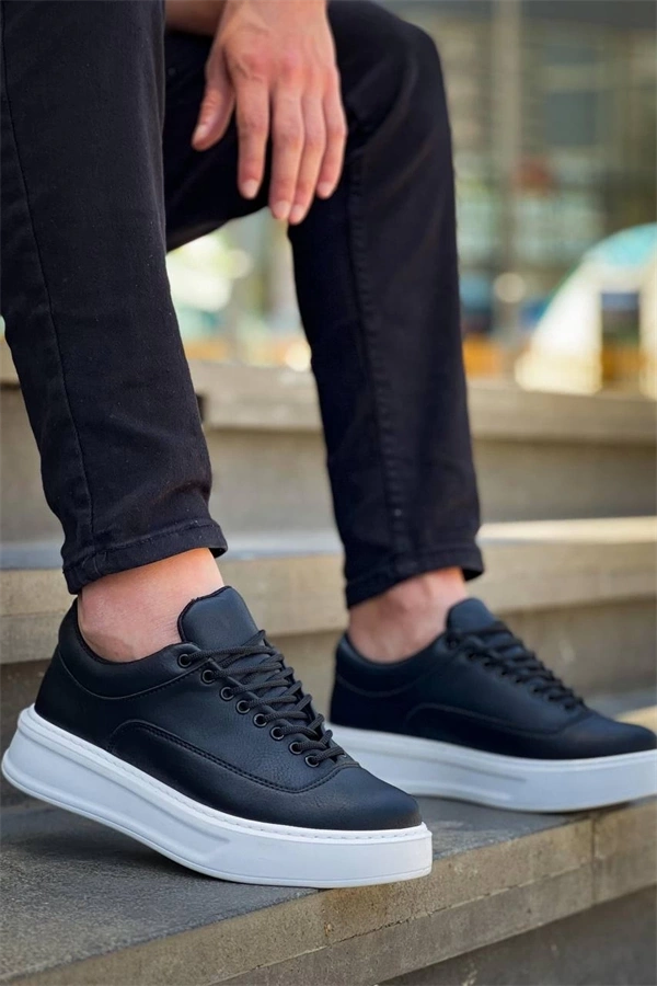 Kb-005 Kuback Siyah Cilt Bağcıklı  Günlük Erkek  Ayakkabı