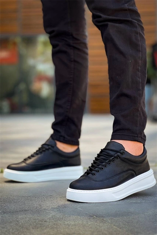 Kb-005 Kuback Siyah Cilt Bağcıklı  Günlük Erkek  Ayakkabı