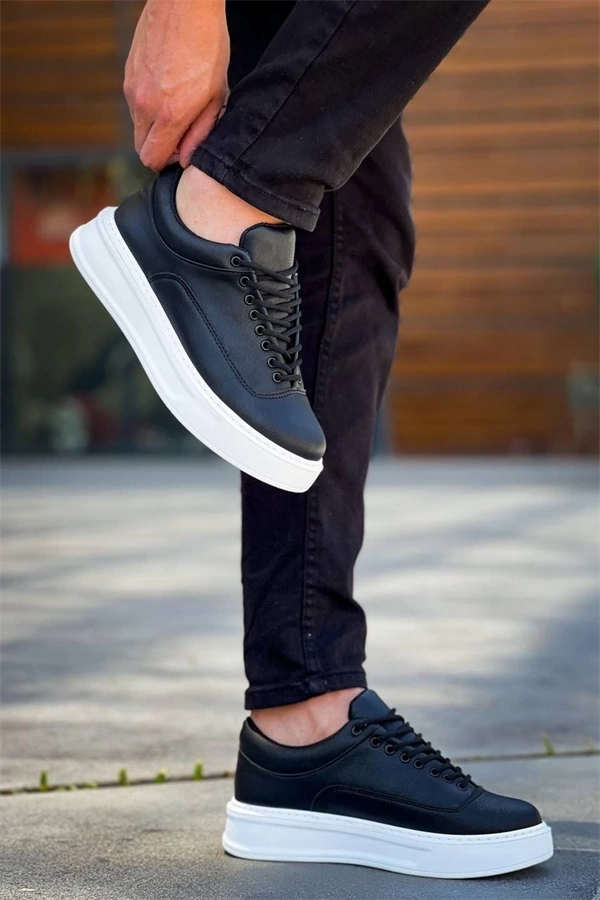 Kb-005 Kuback Siyah Cilt Bağcıklı  Günlük Erkek  Ayakkabı