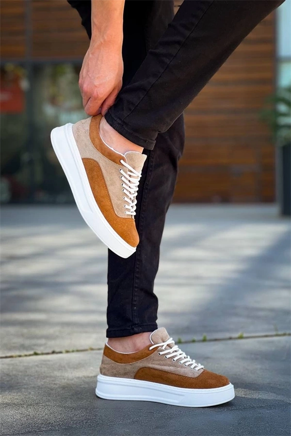 Kb-005 Kuback Vizon Taba Süet Bağcıklı  Günlük Erkek  Ayakkabı