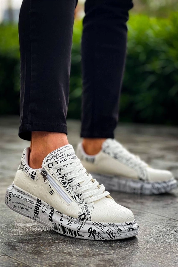 Kb-02  Kuback Bağcıklı Crocodile Beyaz Gazete Günlük Erkek Ayakkabı