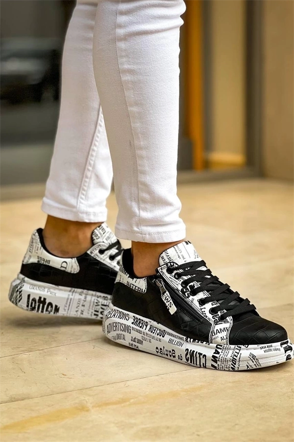 Kb-02  Kuback Bağcıklı Crocodile Siyah Gazete Günlük Erkek Ayakkabı