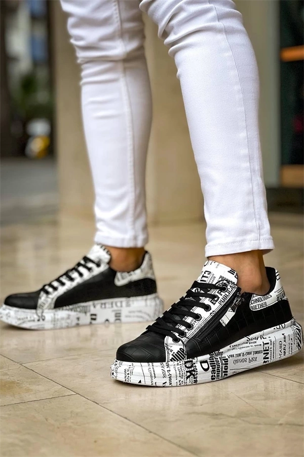 Kb-02  Kuback Bağcıklı Crocodile Siyah Gazete Günlük Erkek Ayakkabı