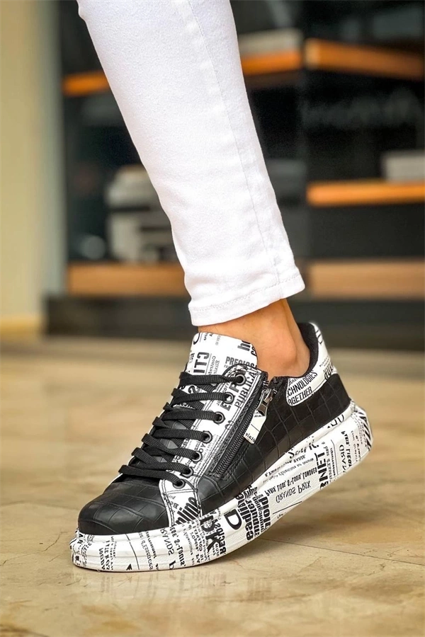 Kb-02  Kuback Bağcıklı Crocodile Siyah Gazete Günlük Erkek Ayakkabı