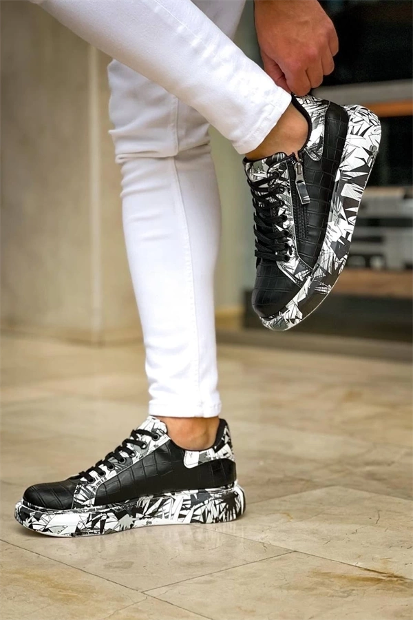 Kb-02  Kuback Bağcıklı Crocodile Siyah Siyah Günlük Erkek Ayakkabı