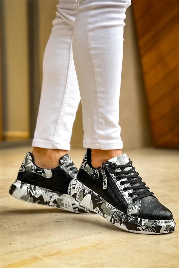 Kb-02  Kuback Bağcıklı Crocodile Siyah Siyah Günlük Erkek Ayakkabı