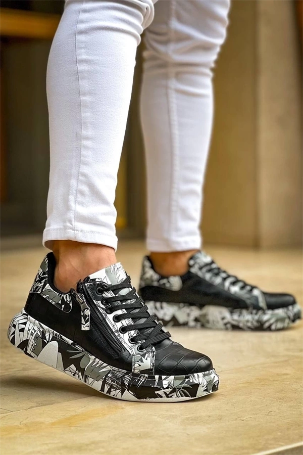 Kb-02  Kuback Bağcıklı Crocodile Siyah Siyah Günlük Erkek Ayakkabı