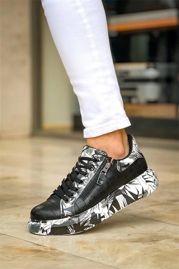 Kb-02  Kuback Bağcıklı Crocodile Siyah Siyah Günlük Erkek Ayakkabı