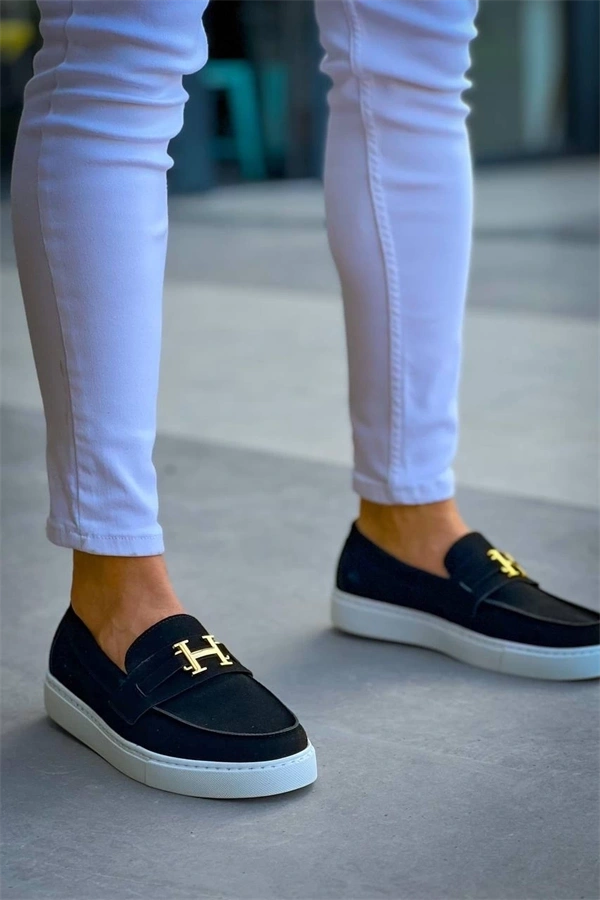 Kb-027  Kuback  Bağcıksız Siyah Süet H Günlük Erkek Ayakkabı