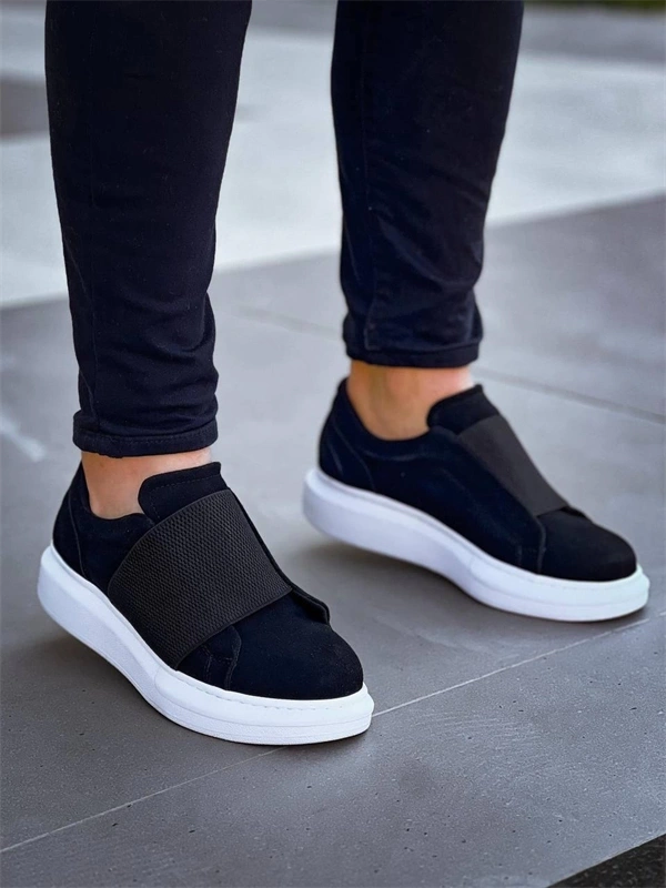 Kb-040  Kuback Siyah Süet   Lastikli  Günlük Erkek  Ayakkabı