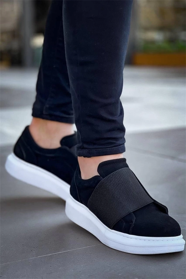 Kb-040  Kuback Siyah Süet   Lastikli  Günlük Erkek  Ayakkabı