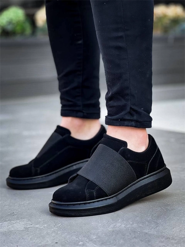 Kb-040  Kuback Siyah Süet Siyah Taban  Lastikli  Günlük Erkek  Ayakkabı