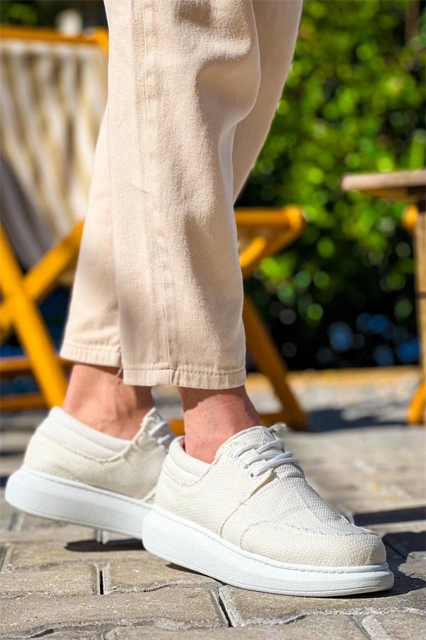 Kb-042  Kuback Bağcıklı Beyaz Günlük Erkek Ayakkabı