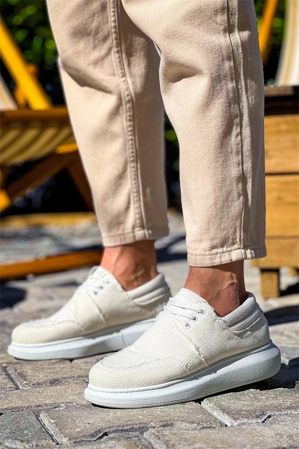 Kb-042  Kuback Bağcıklı Beyaz Günlük Erkek Ayakkabı