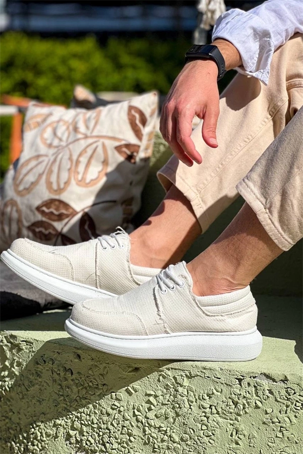 Kb-042  Kuback Bağcıklı Beyaz Günlük Erkek Ayakkabı